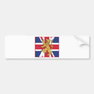 UK Flag Lion Bumper Sticker