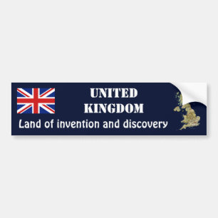 UK Flag + Map Bumper Sticker
