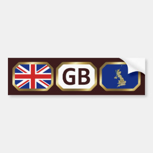 UK Flag Map Code Bumper Sticker