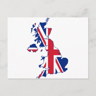 UK Flag Map Postcard