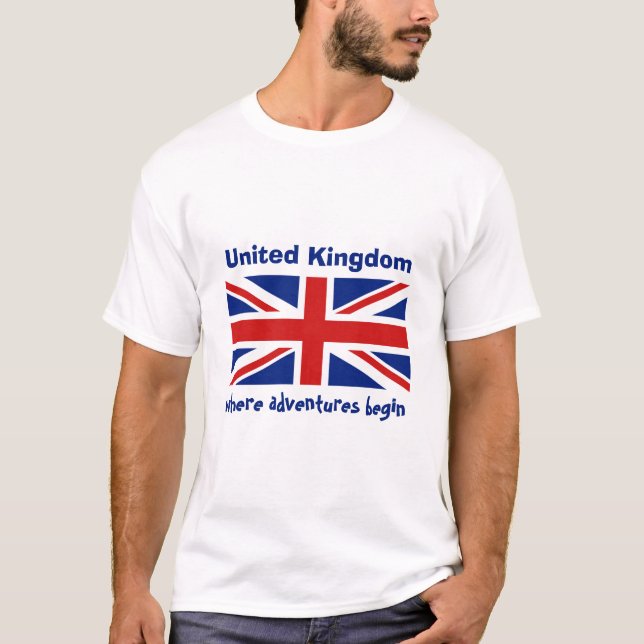 UK Flag + Map + Text T-Shirt (Front)