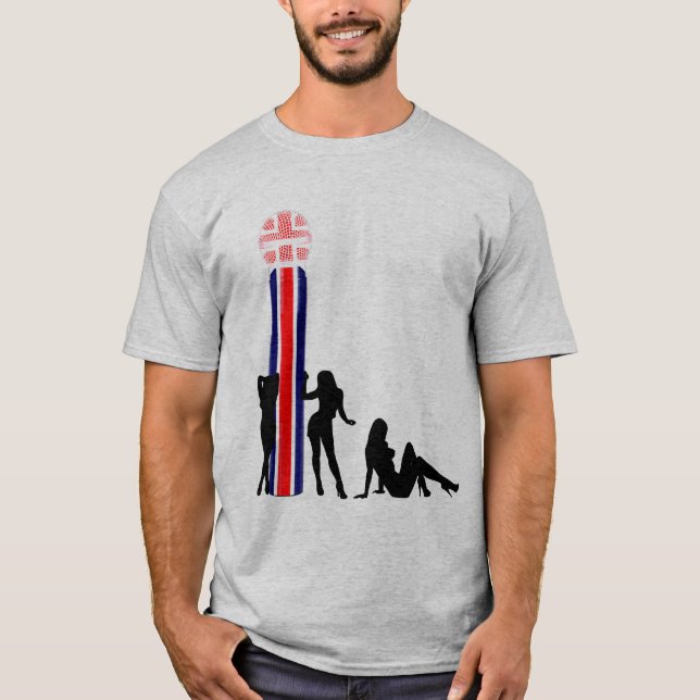 UK flag. microphone T-Shirt (Front)