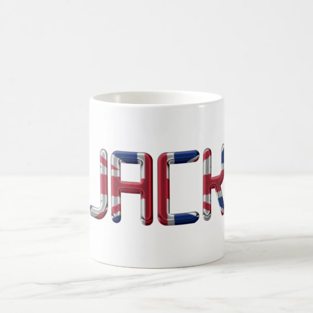 UK Flag Name Union Jack Typography Coffee Mug (Center)