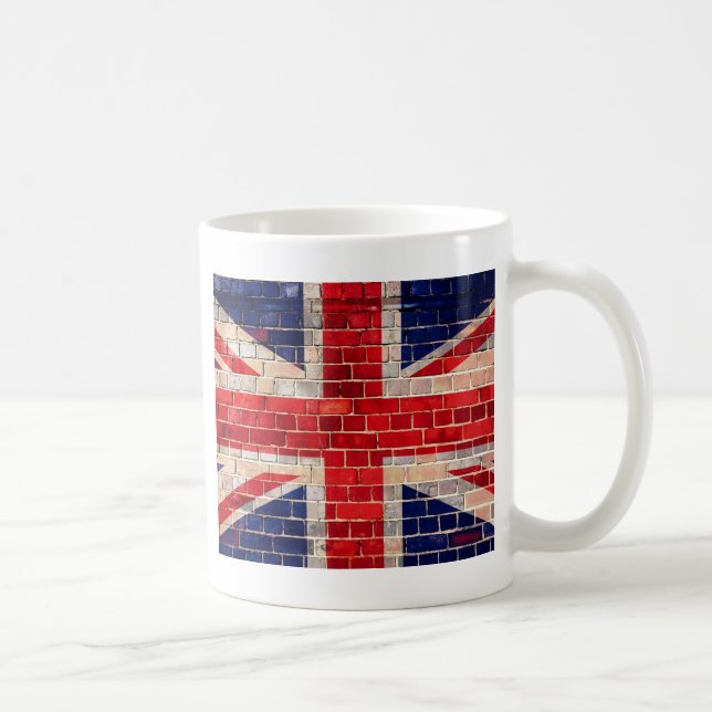 UK flag on a brick wall Coffee Mug (Right)
