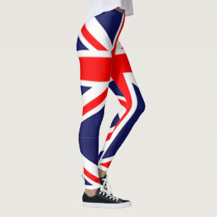 uk flag pattern red blue white union jack leggings