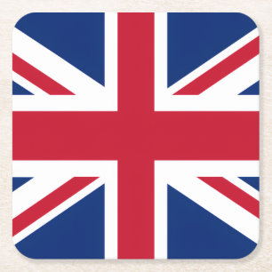UK Flag Pride Square Paper Coaster