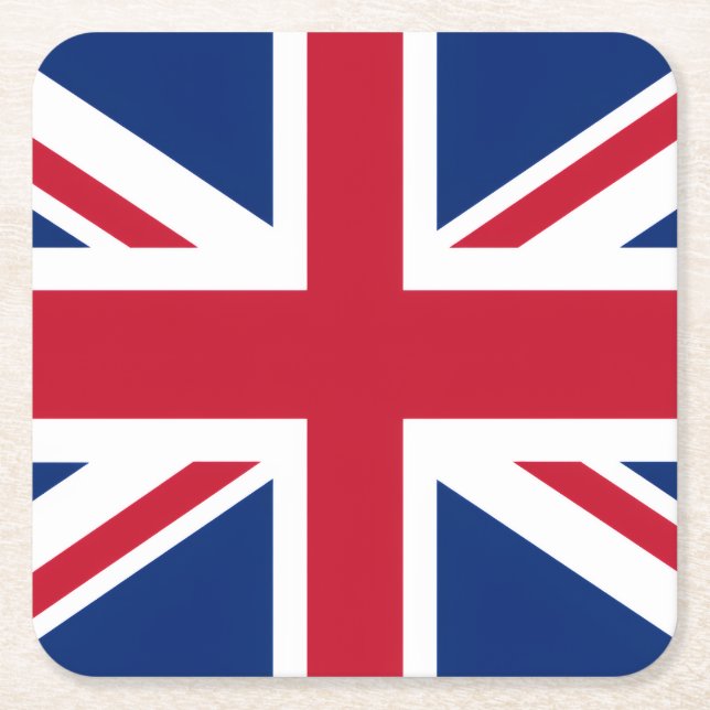 UK Flag Pride Square Paper Coaster (Front)