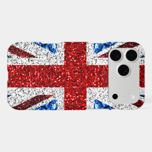 UK flag red blue white sparkles glitters