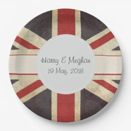 UK Flag Royal Wedding Large Paper Plates