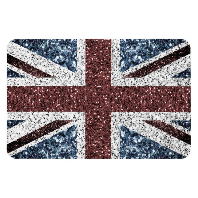UK flag Rustic vintage sparkles glitters bling Magnet (Horizontal)
