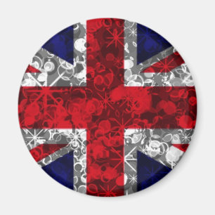 UK Flag silver London magnet