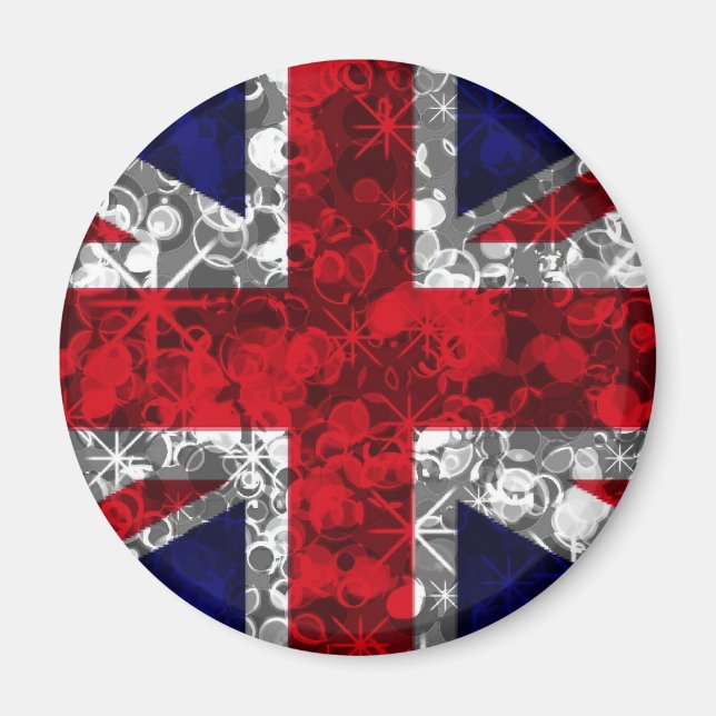 UK Flag silver London magnet (Front)