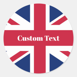 UK Flag Sticker - Custom Name British Gift Label