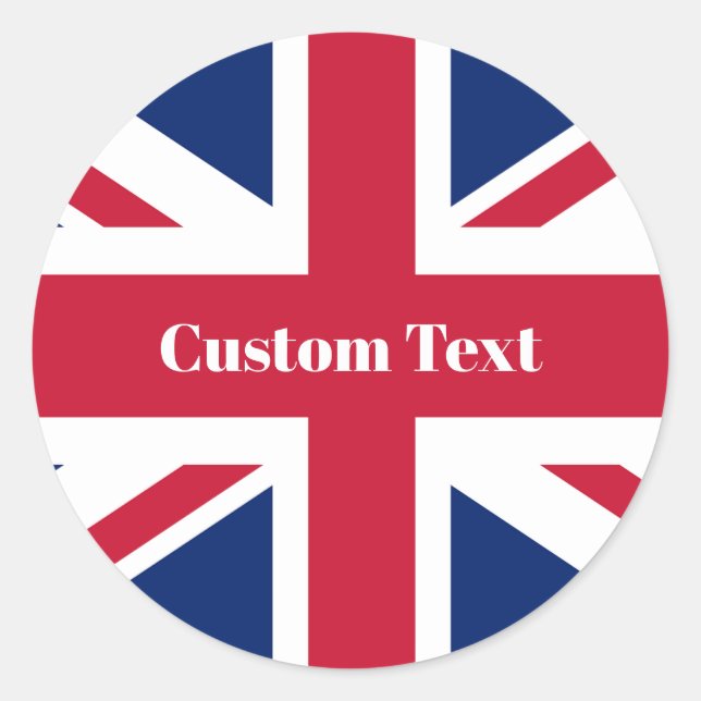 UK Flag Sticker - Custom Name British Gift Label (Front)