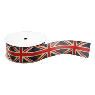UK Flag Union Jack Custom Ribbon Grosgrain Ribbon