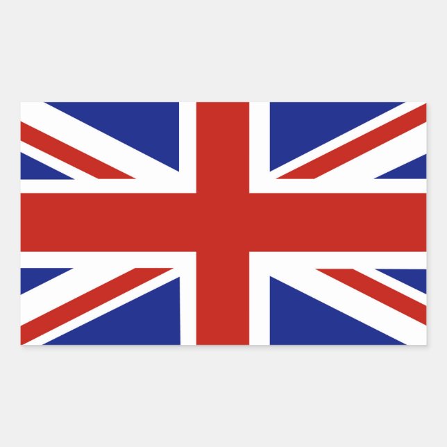 UK Flag, Union Jack Rectangular Sticker (Front)