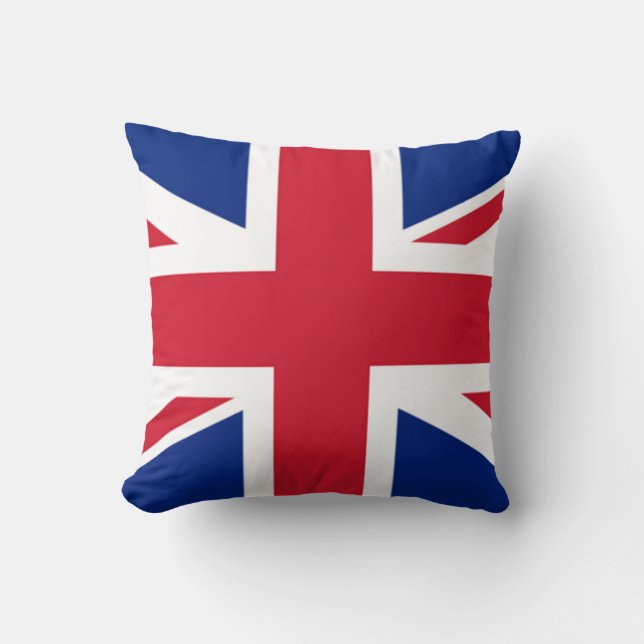 uk flag usa flag throw pillow double sided (Front)