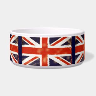 UK Flag Vintage Union Jack Pet Bowl (Large)