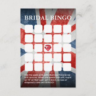 UK Flag Wedding/Bridal Shower Bingo Cards