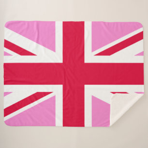 UK Gay Pride (Pink Union Jack) (Gay British Flag) Sherpa Blanket