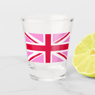 UK Gay Pride (Pink Union Jack) (Gay British Flag) Shot Glass