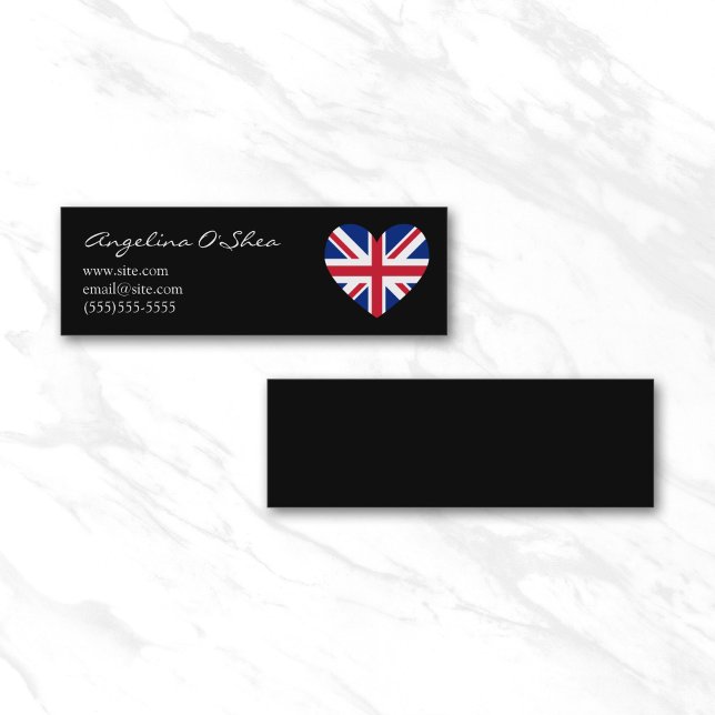 UK Heart Mini Business Card (UK Heart Skinny Business Card)
