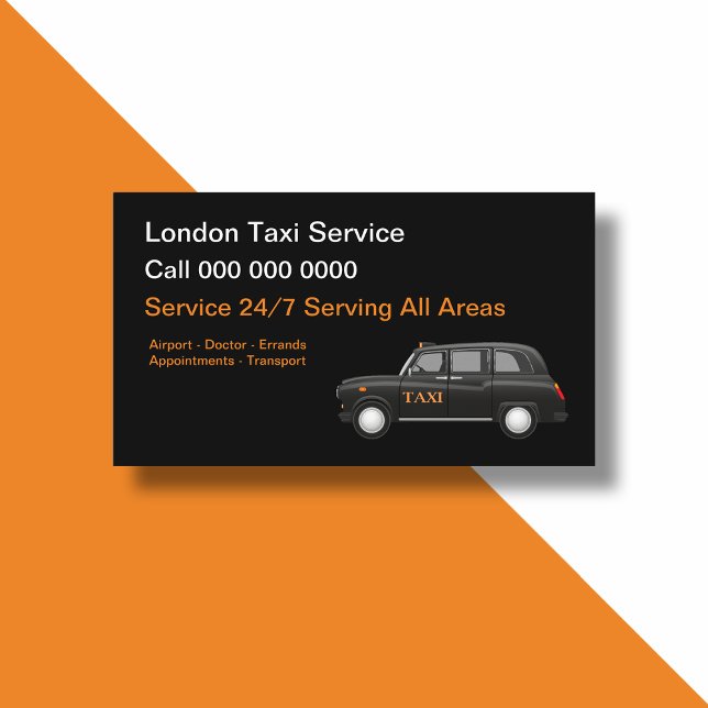 UK London Taxi Service Business Card (Creator Uploaded)