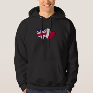 UK Malta Flag Hearts British Maltese Friendship Hoodie