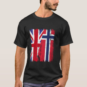 UK Norway Half Flag British Norwegian Ancestry T-Shirt