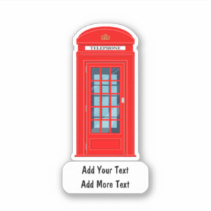 UK Novelty Phone Booth Sticker Labels