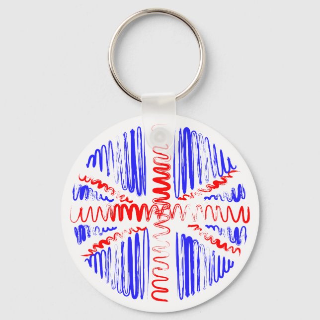 UK on White Keychain (Front)