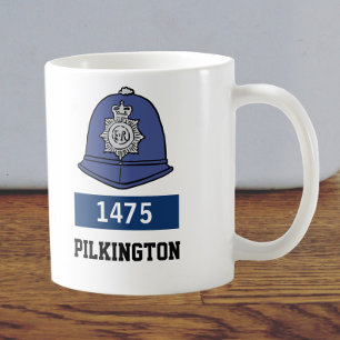 UK Police Constable Helmet - Add Number & Name Coffee Mug