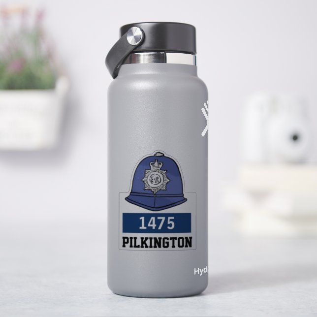UK Police Constable Helmet with Name & Number (HydroFlask)