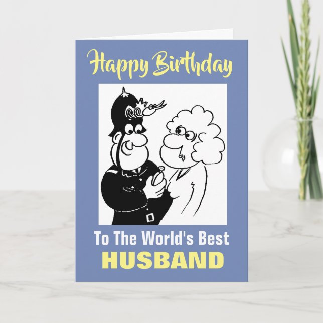 UK Police Constable. Word's Best Policeman Husband Card (Front)