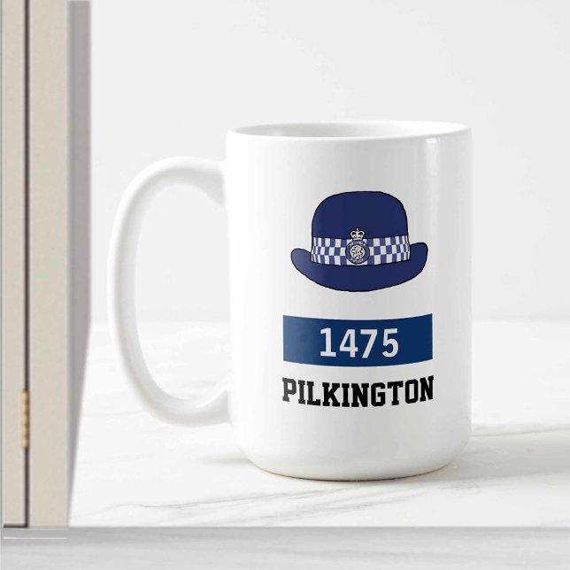 UK Police WPC Hat - Add Number & Name Coffee Mug (Creator Uploaded)