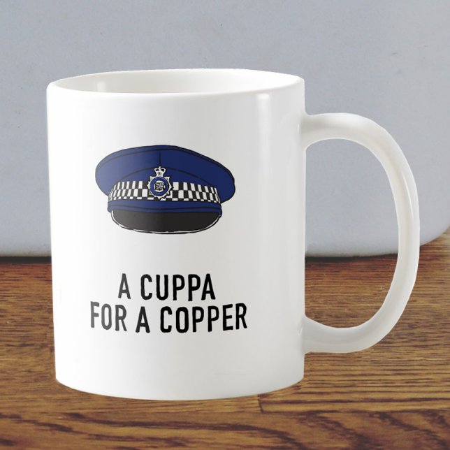 UK Policeman with Flat Cap - Cuppa for a Copper Coffee Mug (Creator Uploaded)