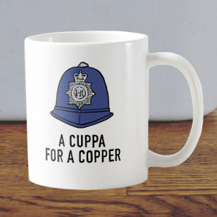 UK Policeman with Helmet - Cuppa for a Copper Coffee Mug