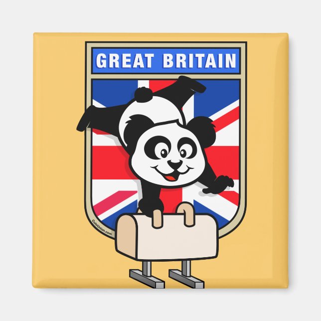 UK Pommel Horse Panda Magnet (Front)
