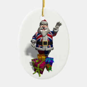 UK Santa Claus Ceramic Tree Decoration