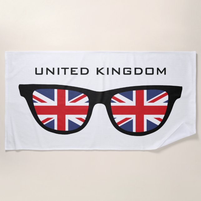 UK Shades custom text beach towel (Front)
