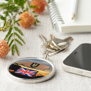 uk special air service sas badge beret Keychains