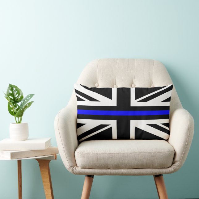 UK Thin Blue Line Union Jack Flag Lumbar Cushion (Chair)