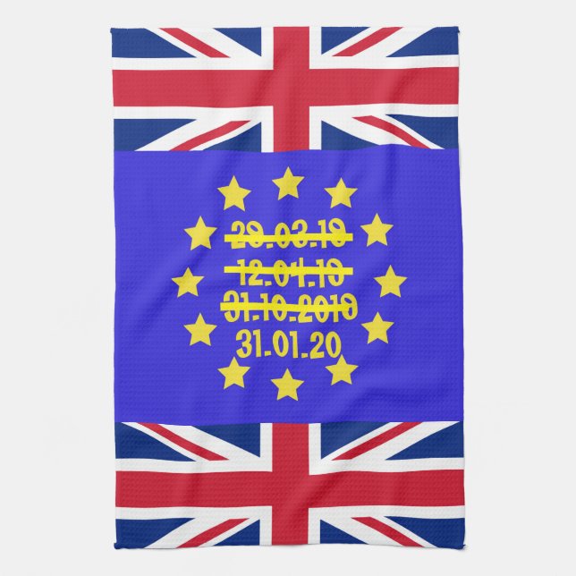 UK Union Flag EU Referendum/Brexit Tracker Tea Towel (Vertical)