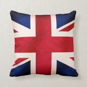 UK Union Jack British Distressed Grunge Flag Cushion
