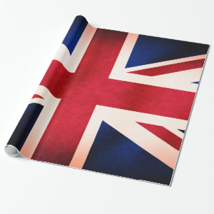 UK Union Jack British Distressed Grunge Flag Wrapping Paper