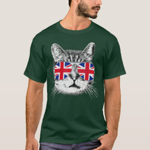 UK Union Jack British Flag England Cat T-Shirt