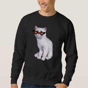 Uk Union Jack British Flag England Silver Cat Sung Sweatshirt