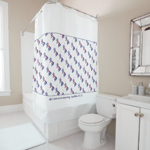 UK UNION JACK Customisable Scripture Shower Curtain