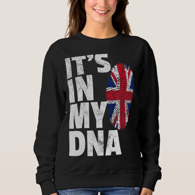 Uk Union Jack England Flag It's In My Dna Christma Sweatshirt (Front)
