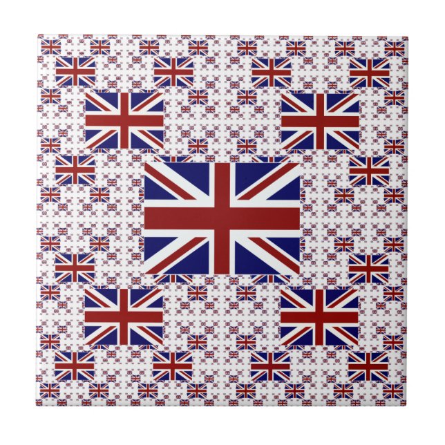 UK Union Jack Flag in Layers Tile (Front)